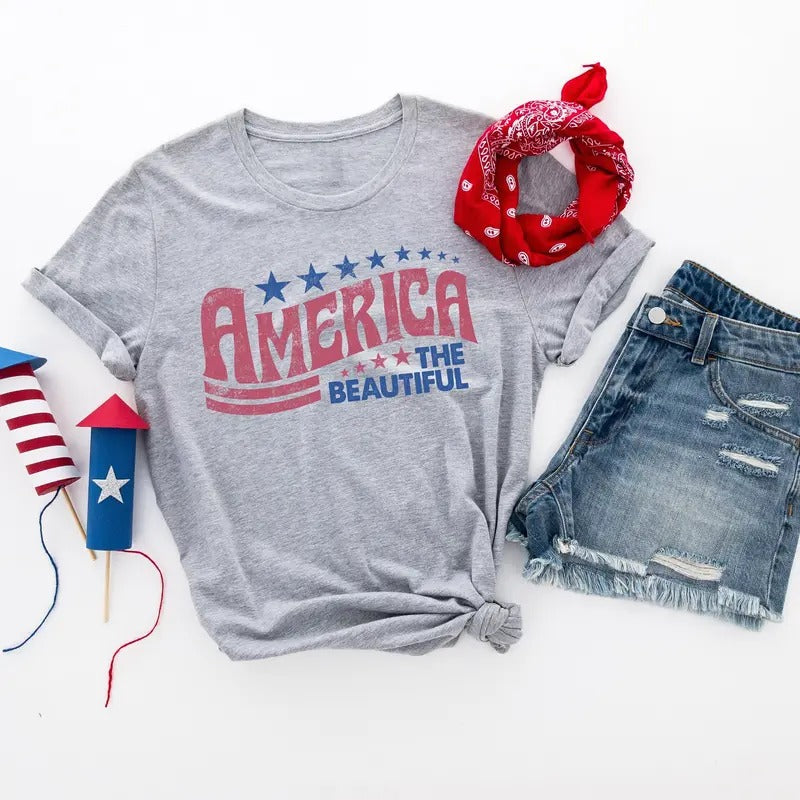 America The Beautiful Shirt, Freedom, America Shirt, American Flag, The USA Flag Shirt, 4th Of July Crewneck,...