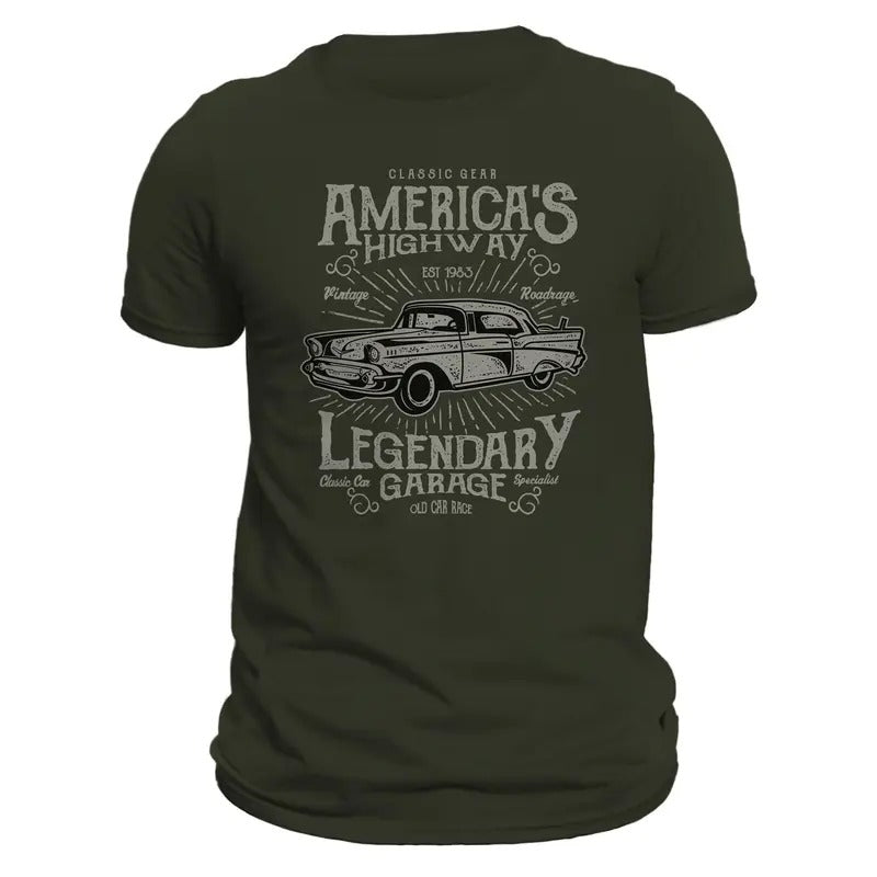 America's Highway Classic Car Old Car Race Men's T-Shirt Hoodie, Sweatshirt | UrbanDripWear.com