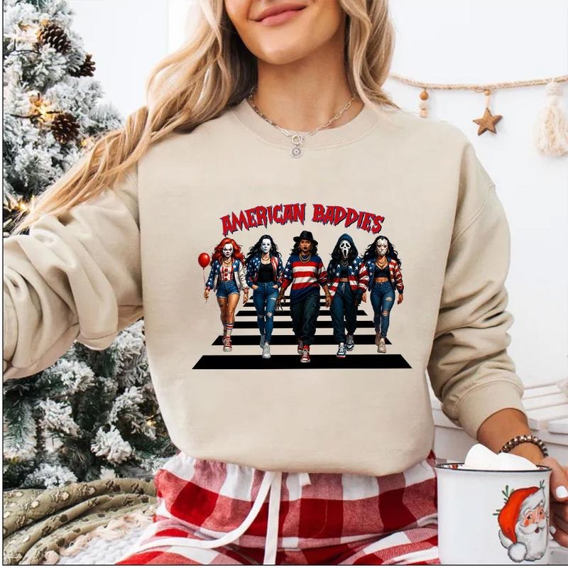 American Baddies Shirt, Horror Characters 4th Of July Shirt, Retro America Shirt, Memorial Day , Independence Day Comfort...