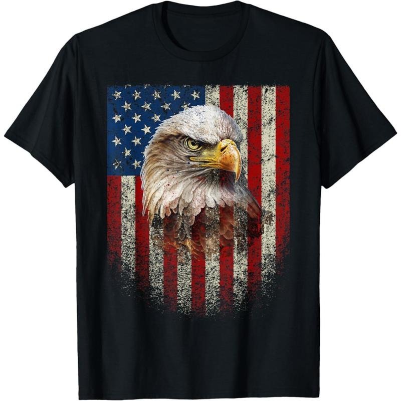 American Flag Bald Eagle Patriotic Red White Blue T-Shirt made in usa Hoodie, Sweatshirt | UrbanDripWear.com
