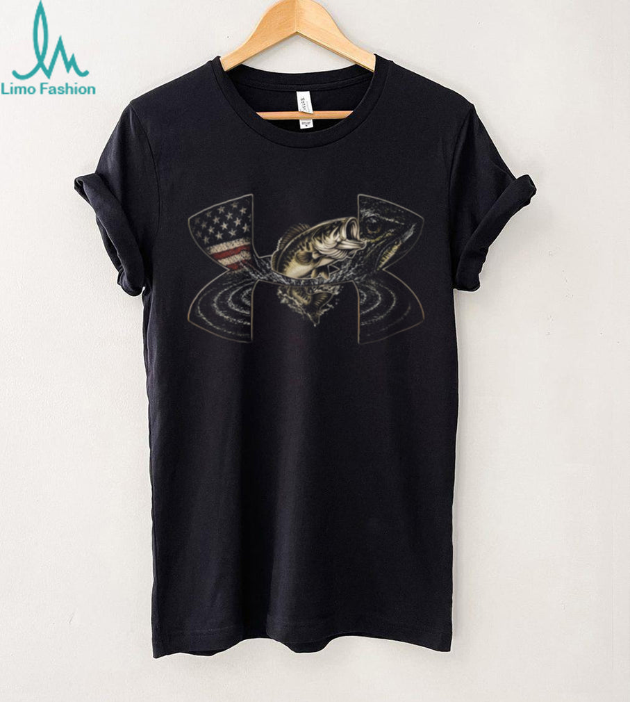 American Flag Bass Fishing Patriotic Hunter Sport Graphic T Shirt
