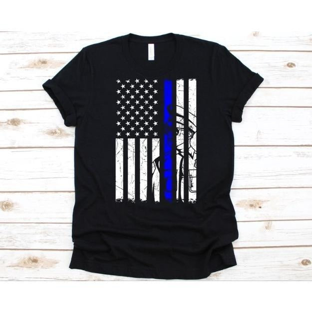 American Flag Blue Line Officer Shirt, Independence Day Shirt For Men And Women, American Flag Design, 4th of July,...
