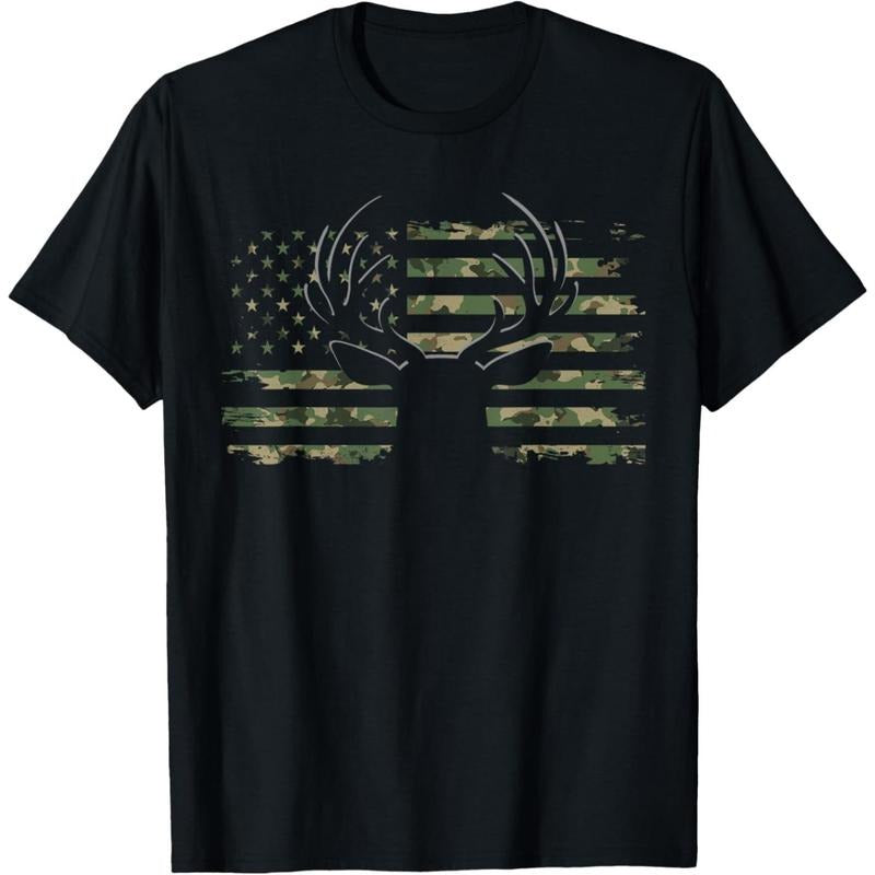 American Flag Camouflage Outdoor Antlers Deer T-Shirt made in usa Hoodie, Sweatshirt | UrbanDripWear.com