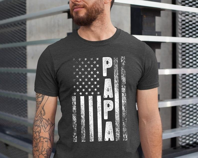 American Flag Papa Shirt, Papa Flag tshirt, Papa Hoodie, T-shirt and sweater Sweatshirt | UrbanDripWear.com