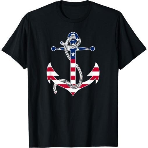 American Flag Patriotic Anchor - Memorial Day 4th Of July T-Shirt Made in USA Hoodie, Sweatshirt | UrbanDripWear.com