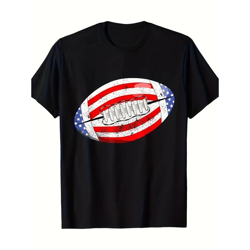 American Football American Flag T-Shirt, Men's T-Shirt 220g made in usa Hoodie, Sweatshirt | UrbanDripWear.com