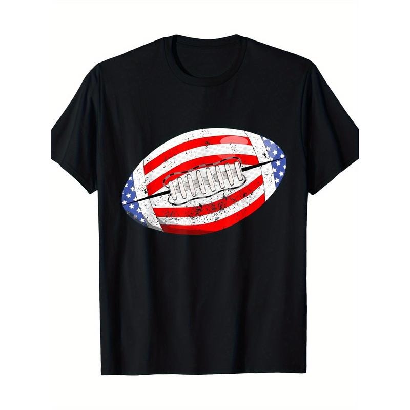 American Football American Flag T-shirt, men's T-shirt, 220g made in usastyle{n002}5 Hoodie, Sweatshirt | UrbanDripWear.com