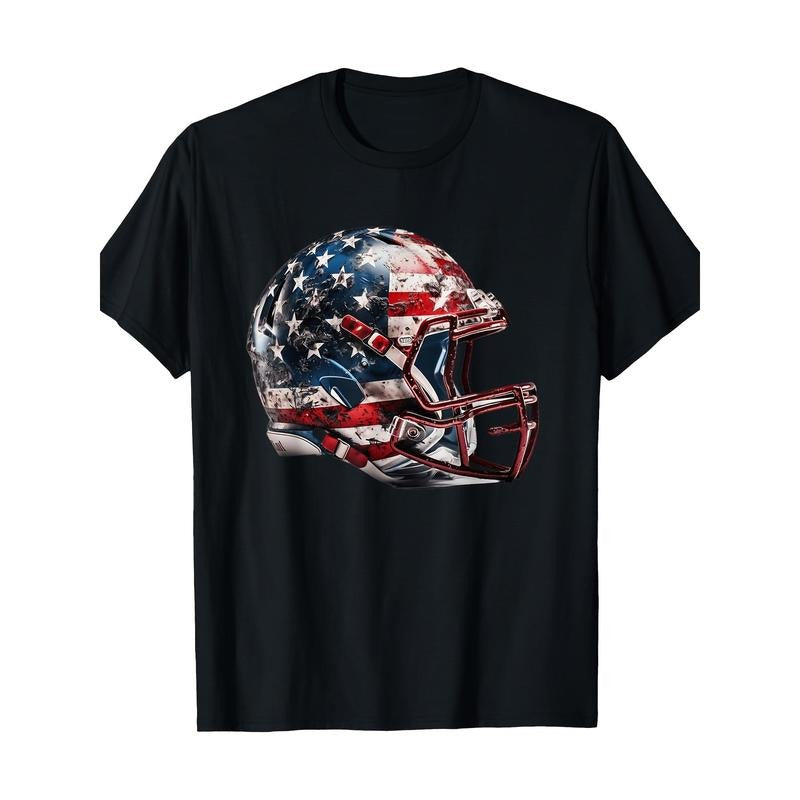 American Football Helmet Us Flag 220g100% Cotton T-Shirt made in usa Hoodie, Sweatshirt | UrbanDripWear.com