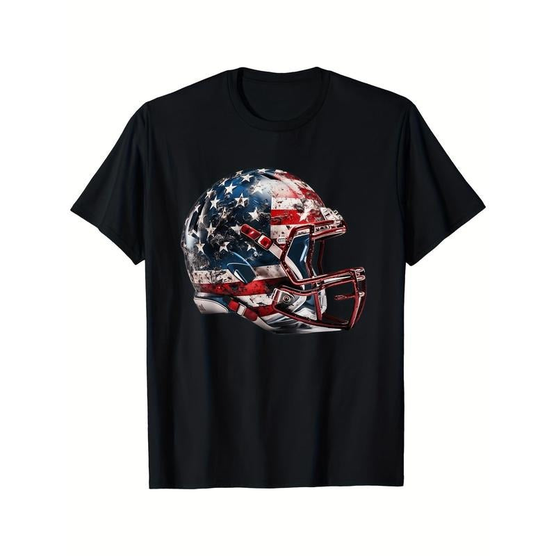 American Football Helmet Us Flag T-Shirt, American Football, Men's T-Shirt made in usa Hoodie, Sweatshirt | UrbanDripWear.com