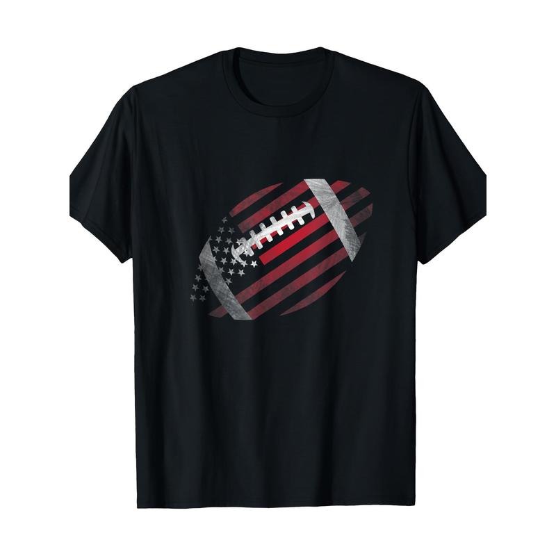 American Football Red USA Flag American Flag Gift 220g100% Cotton T-Shirt made in usa Hoodie, Sweatshirt | UrbanDripWear.com
