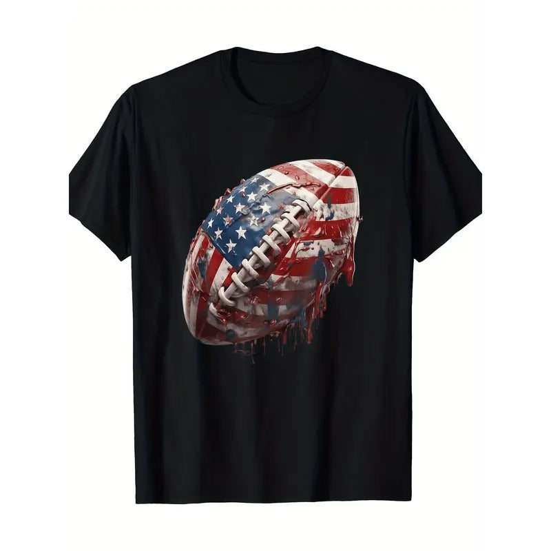 American Football Us Flag T-Shirt, Men's T-Shirt, 220g made in usa Hoodie, Sweatshirt | UrbanDripWear.com