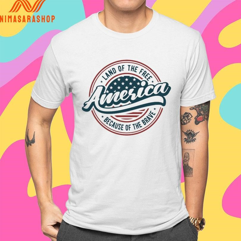 American Land Of The Free Because Of The Brave Logo Shirts