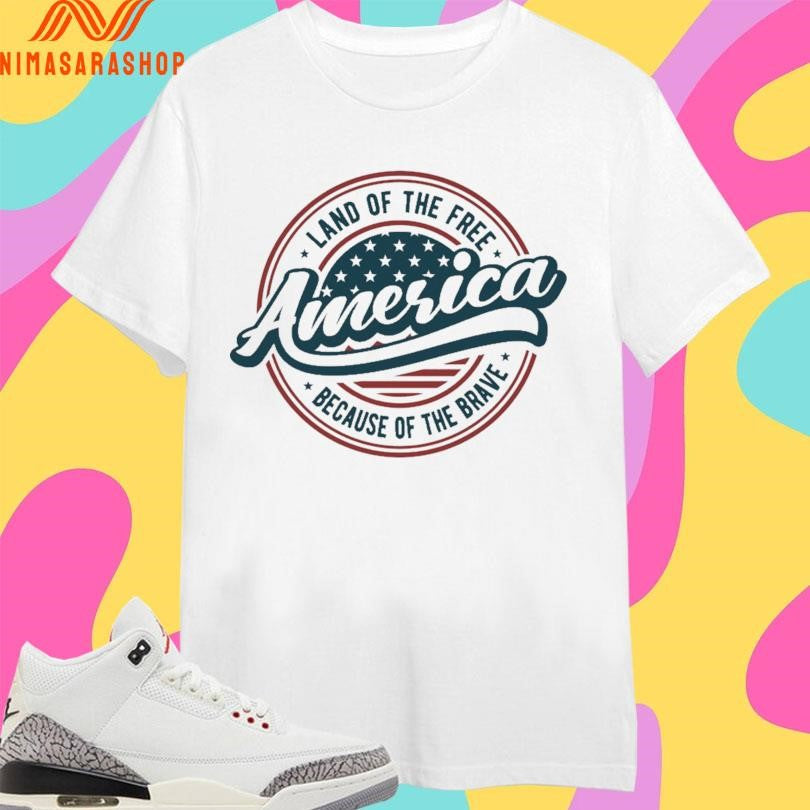 American Land Of The Free Because Of The Brave Logo Shirts
