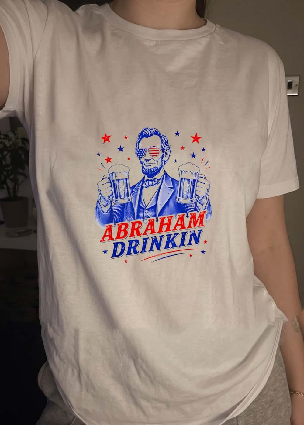 American Patriot Abraham Drinkin Beer T-Shirt