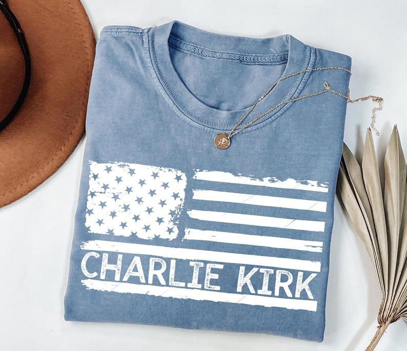 American Patriot Shirt, Charlie Kirk Memorial Shirt, Patriotic Charlie Kirk Shirt, Faith-Based Tee, Political Activist...
