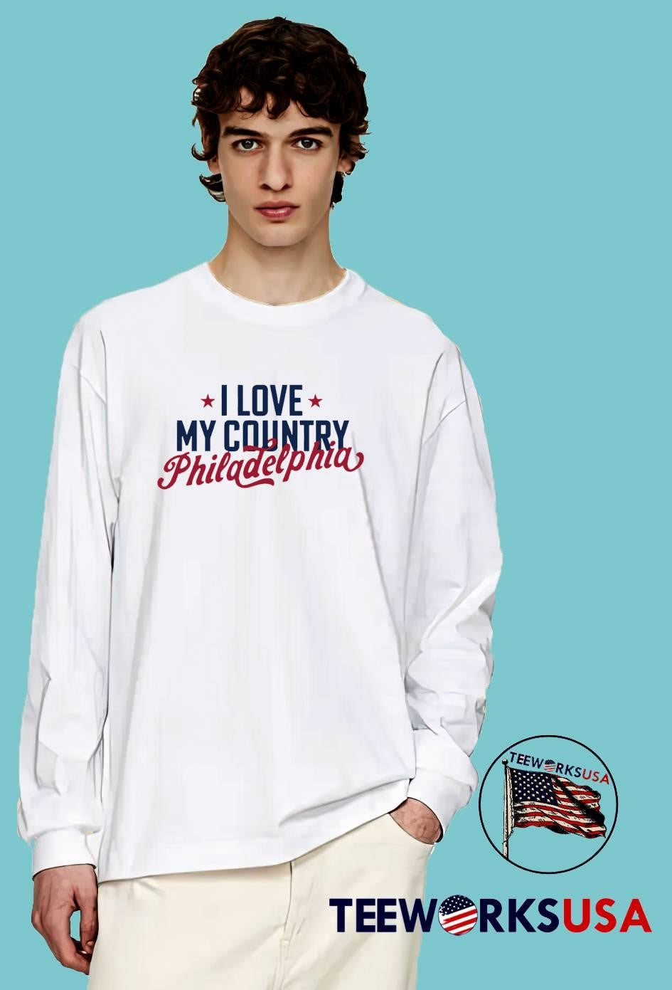 American Pride Apparel I Love My Country Philadelphia T-Shirt