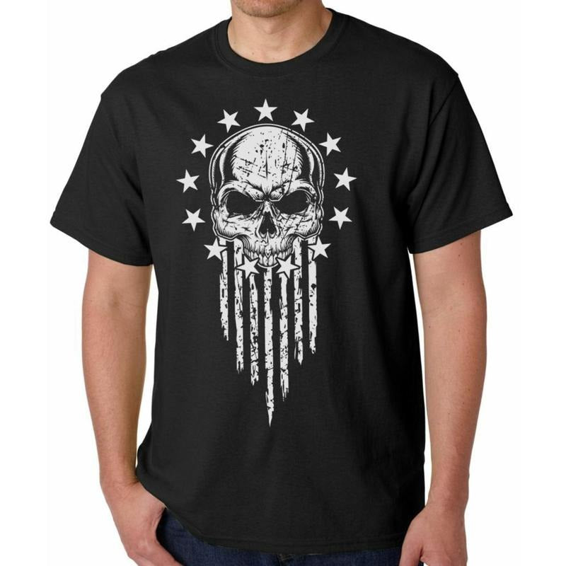 American Warrior Patriot T-SHIRT ~ USA Flag Skull Tee ~ Military Veteran Made in USA Hoodie, Sweatshirt | UrbanDripWear.com