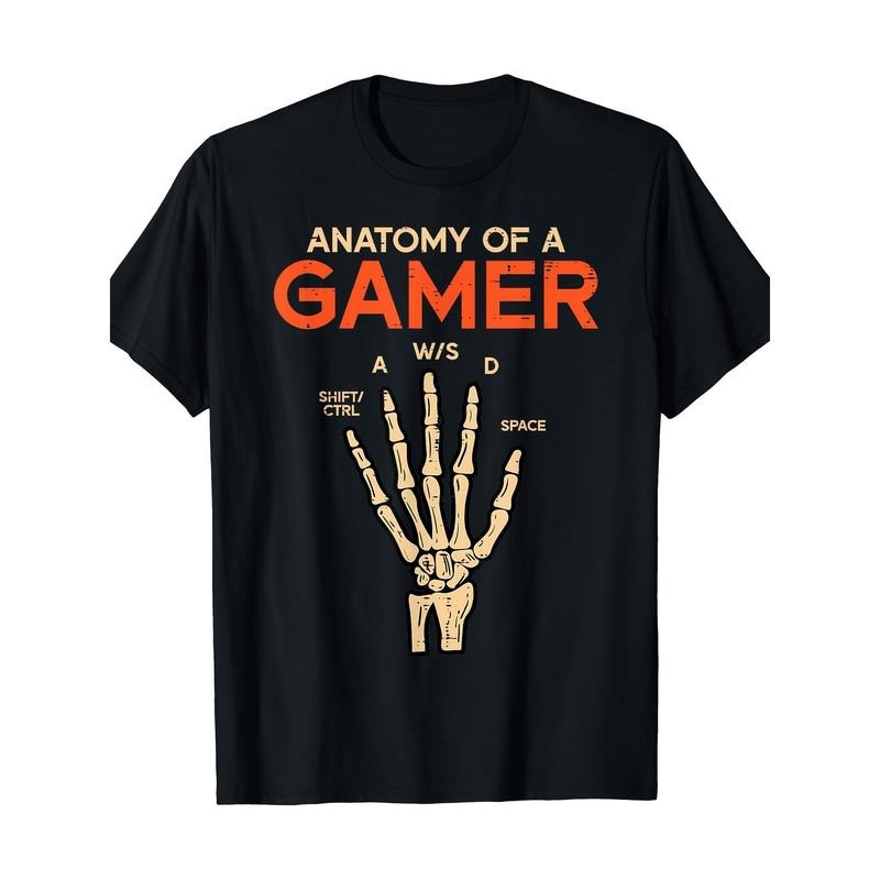 Anatomy Of A Gamer Skeleton Hand Funny Men T-Shirt Made in USA Graphic Hoodie, Sweatshirt | UrbanDripWear.com