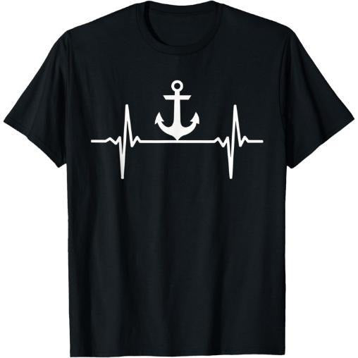 Anchor Heartbeat Funny Clothing Pulse Sailing Boat Sea Sail T-Shirt Made in USA Hoodie, Sweatshirt | UrbanDripWear.com