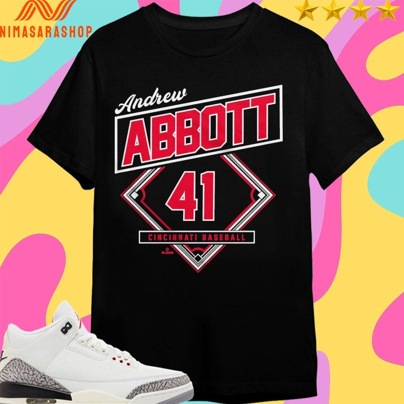 Andrew Abbott 41 Cincinnati Baseball Classic Diamond Shirts