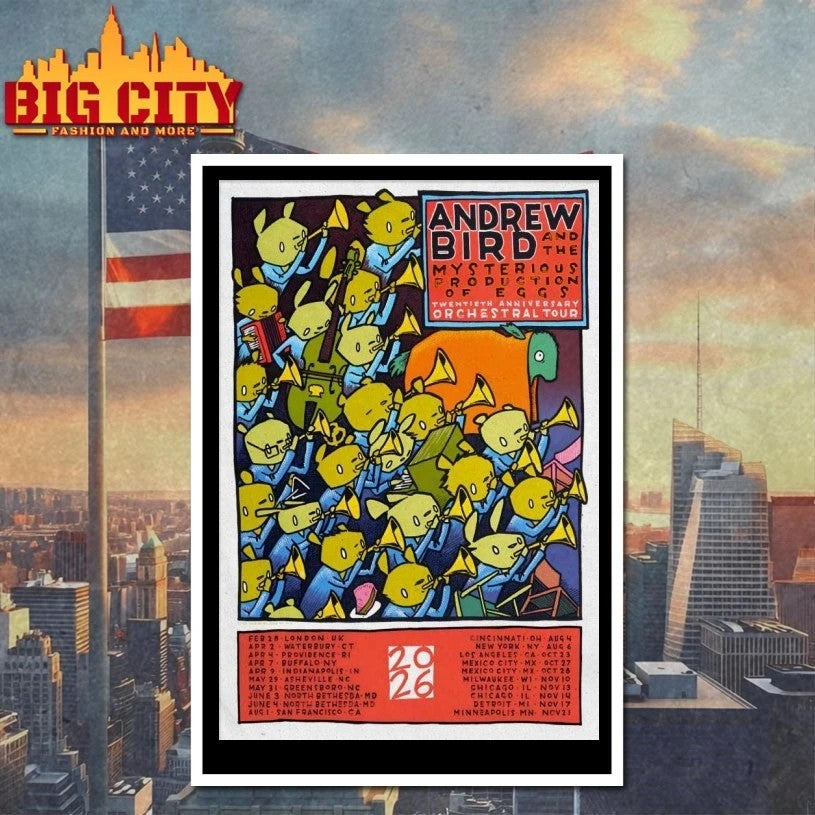 Andrew Bird The Mysterious Production Of Eggs Orchestral Tour 2026 Poster T-shirt