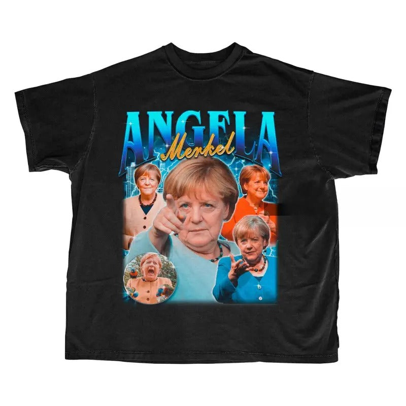 Angela Merkel Bootleg 90s T-shirt, Angela Merkel Bootleg retro Tee, Angela Merkel Fan Shirt, Angela Merkel Homage, gift...
