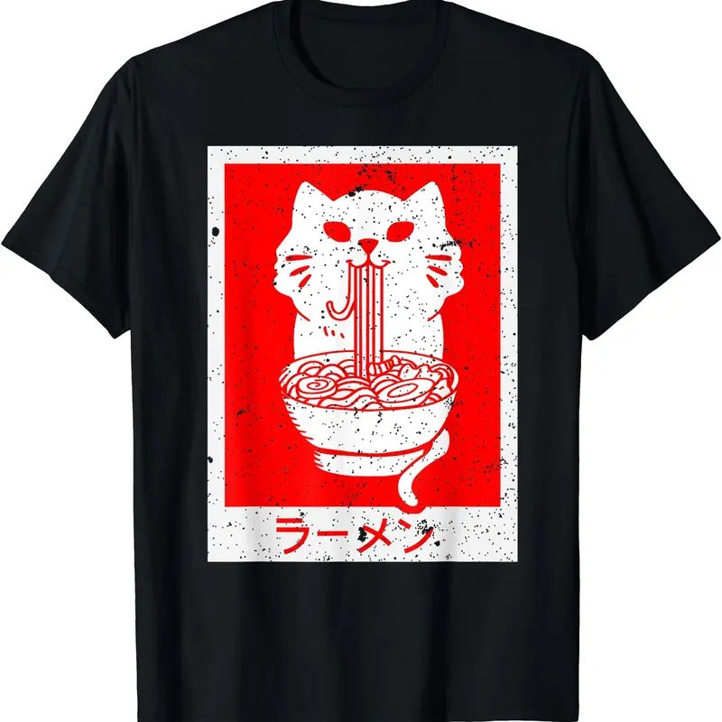 Anime Cat Ramen Kawaii Neko Noodles TShirt Hoodie, Sweatshirt | UrbanDripWear.com