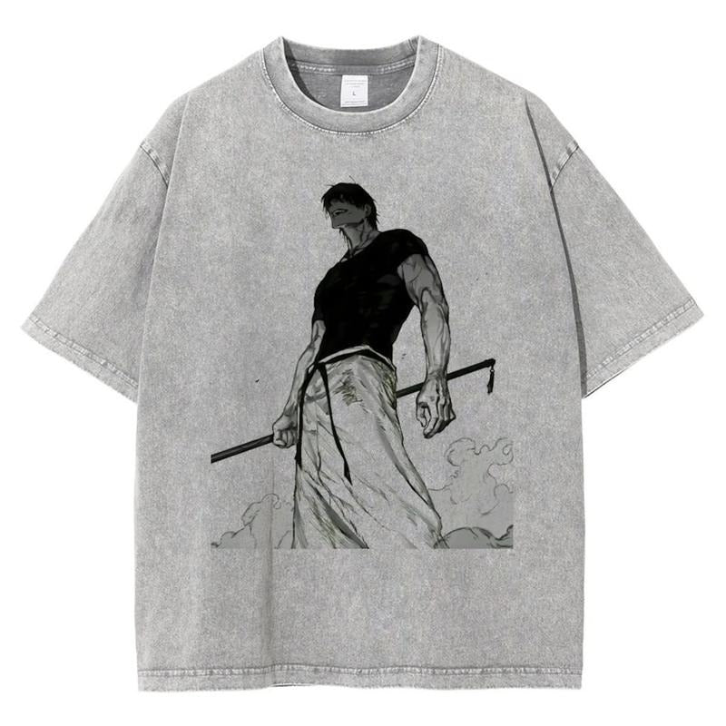 Anime Jujutsu Kaisen Washed T-shirts, Toji Summer TShirt, Unisex Streetwear, Graphic Tee Menswear Top Underwear Crewneck...