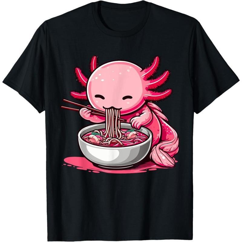 Anime Kawaii Axolotl Eating Ramen Noodles Kids Teen Girl Boy T-Shirt  made in usa Hoodie, Sweatshirt | UrbanDripWear.com