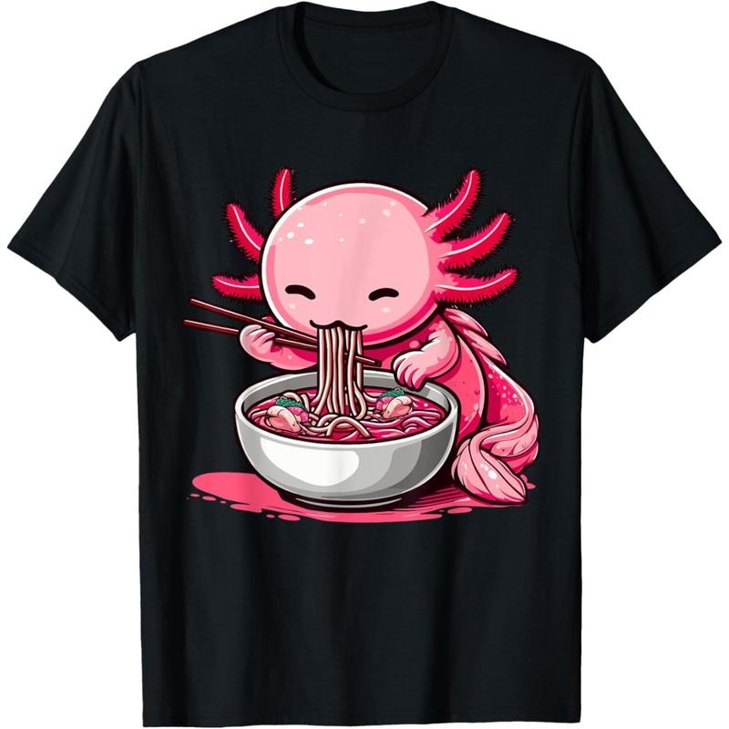 Anime Kawaii Axolotl Eating Ramen Noodles Kids Teen Girl Boy T-Shirt  made in usa style 02 Hoodie, Sweatshirt