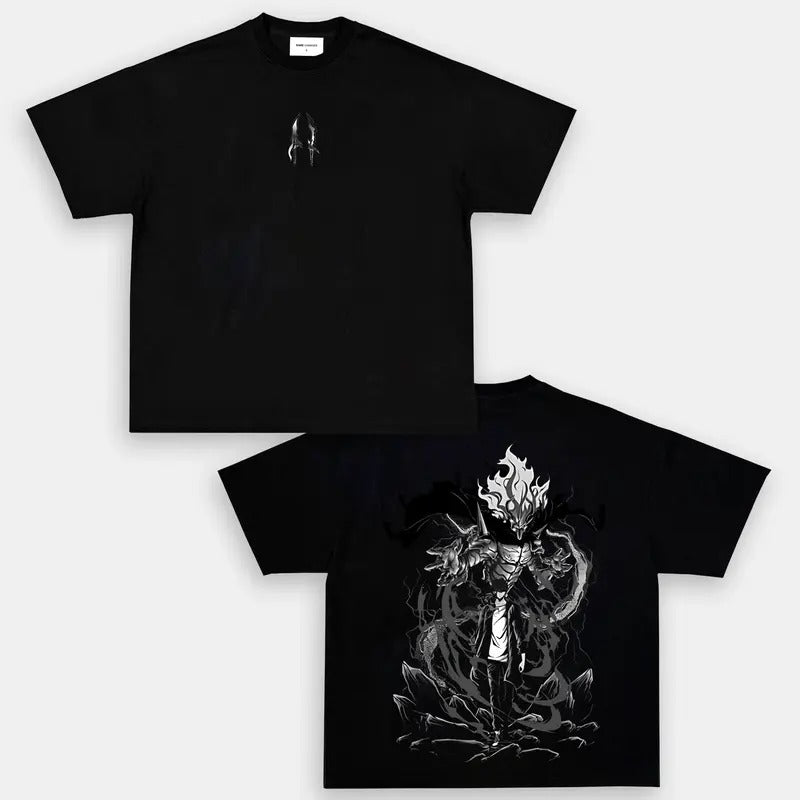 Anime Limited Sung Hunter Jin Woo Solo Leveling Anime Vintage Oversized Tee  Unisex Oversize Anime Manga Washed...