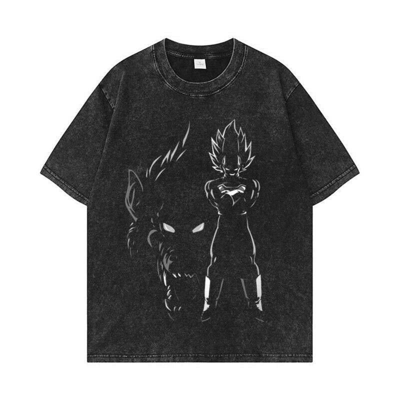 Anime Vegeta Printing Short Sleeve Cotton T-shirt Menswear Top Hoodie, Sweatshirt | UrbanDripWear.com