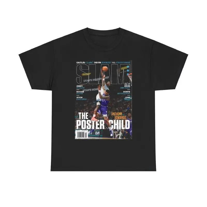 Anthony Edwards Minnesottaa Slam Cover Tee Shirt, Anthony Edwards Streetwear Heavyweight T-Shirt, Gift for Women and Man...