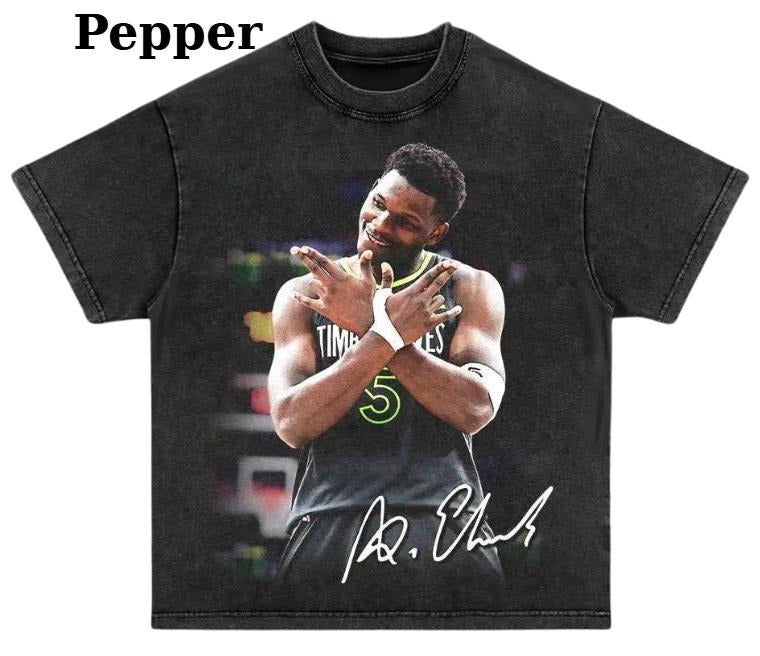 Anthony Edwards Vintage Graphic T-Shirt, Funny Basketball Graphic Tee, Retro 2025 Playoff Gift Present Birthday Menswear...
