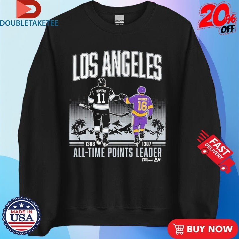 Anze Kopitar And Marcel Dionne Los Angeles All Time Point Leader Shirts