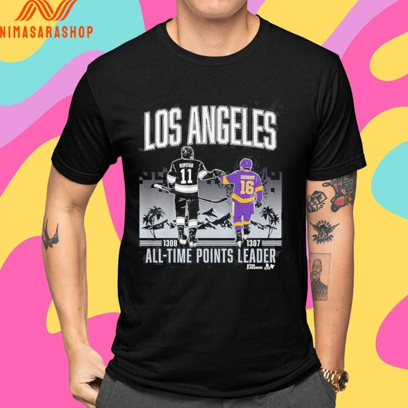 Anze Kopitar And Marcel Dionne Los Angeles All-Time Points Leader Shirts