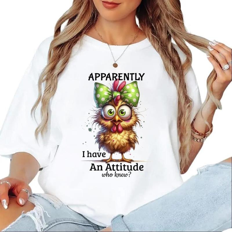 Apparently I have Attitude T-shirt Funny Chicken Sweatshirt Farm Bird T-Shirt Unisex Hoodie Cotton Top | UrbanDripWear.com