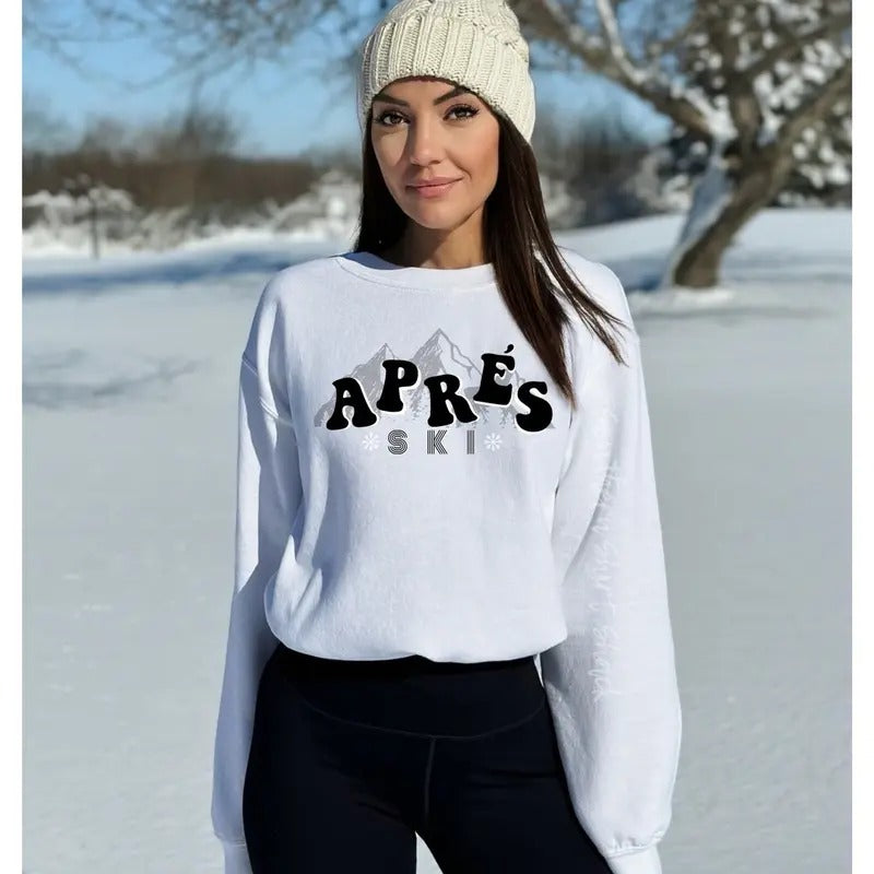 Apres Ski Sweatshirt | Skiing Sweatshirt T-Shirts, Hoodie | UrbanDripWear.com