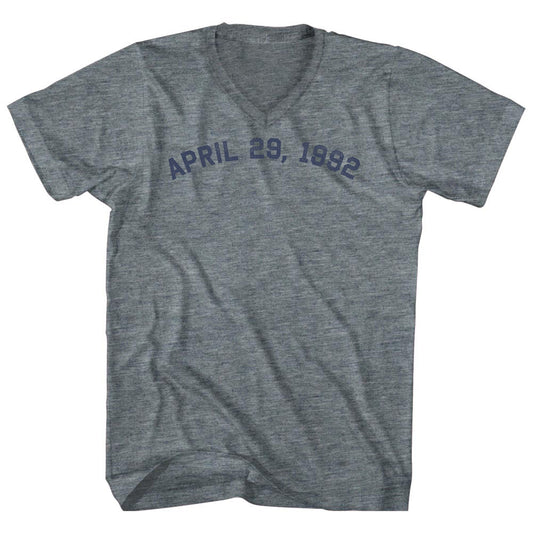 April 29, 1992 Adult Tri-Blend V-neck T-shirt Style002