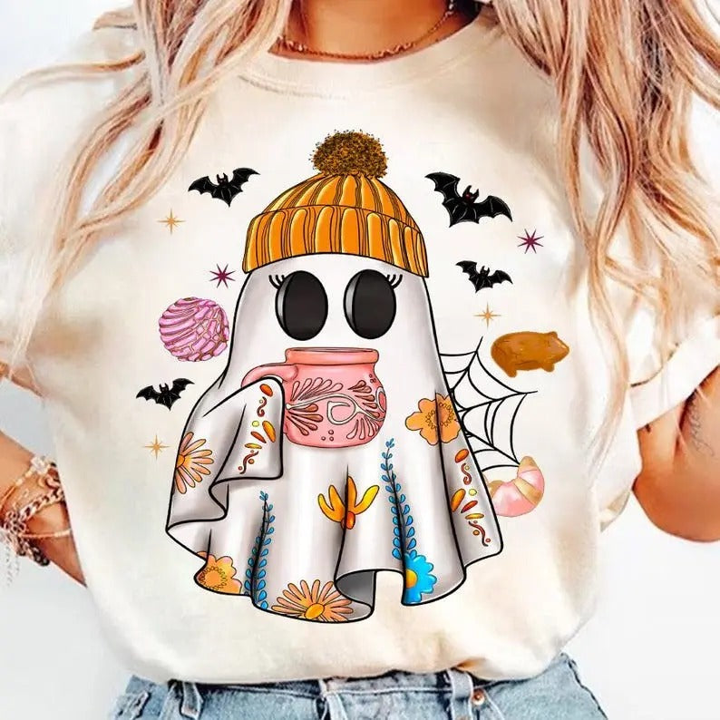 Aqui Espantan Shirt, Mexican Halloween Tee, Spanish Halloween Hoodie, Spooky Latina, Regalos Es Espanol Casual Tshirt...