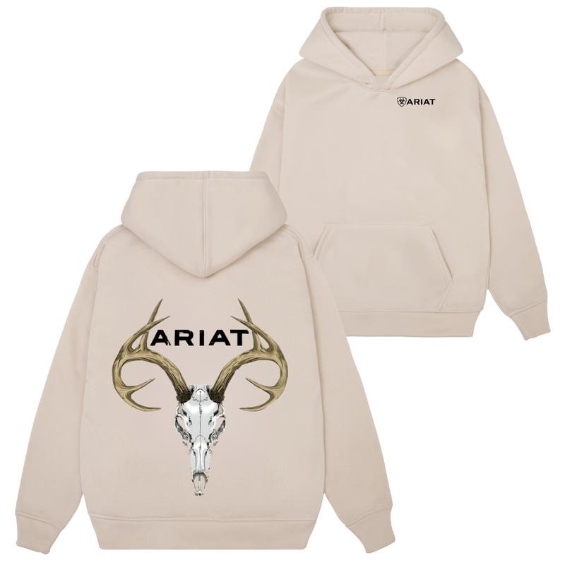 Ariat Sweatshirt Hoodie Tshirt- Featuring a bold large antler deer skull design, ideal for hunting and outdoor...
