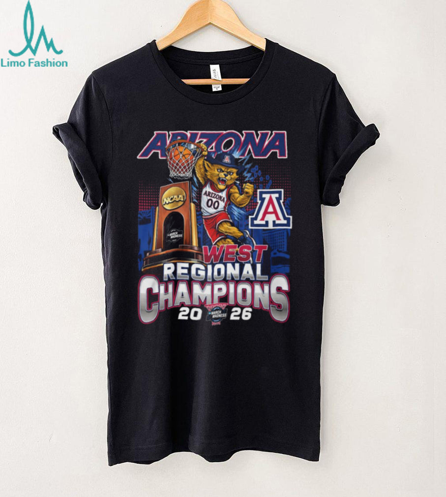 Arizona Wildcats 2026 NCAA West Regional Champions Mascot Black T Shirt