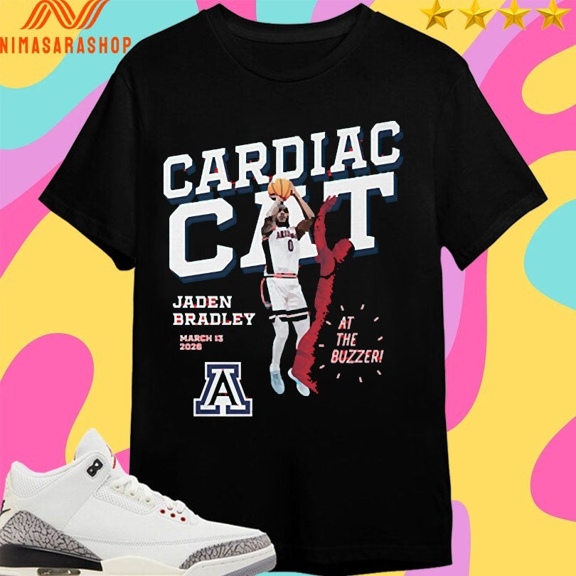 Arizona Wildcats Cardiac Cat Jaden Bradley March 13 2026 At The Buzzer Shirts