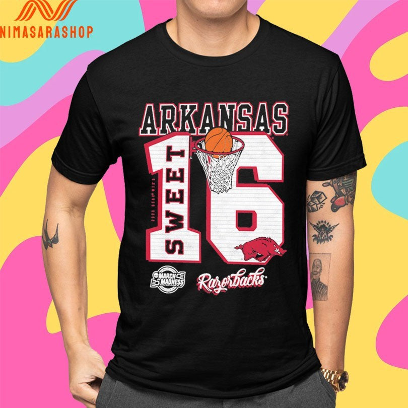 Arkansas Razorbacks 2026 Ncaa March Madness Sweet 16 Shirts