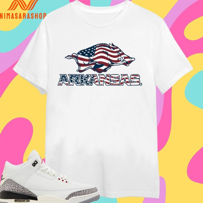 Arkansas Razorbacks Patriotic Marks Logo Stack Shirts
