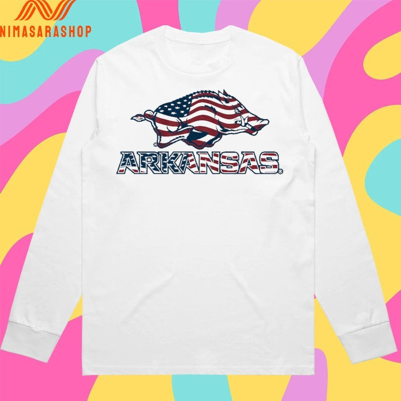 Arkansas Razorbacks Patriotic Marks Logo Stack Shirts