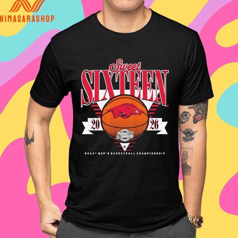 Arkansas Razorbacks Sweet Sixteen 2026 NCAA Men’s Basketball Championship Shirts