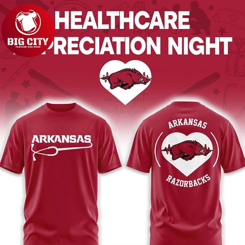 Arkansas Razorbacks x Healthcare Appreciation Night 2026 Two Sided Shirt