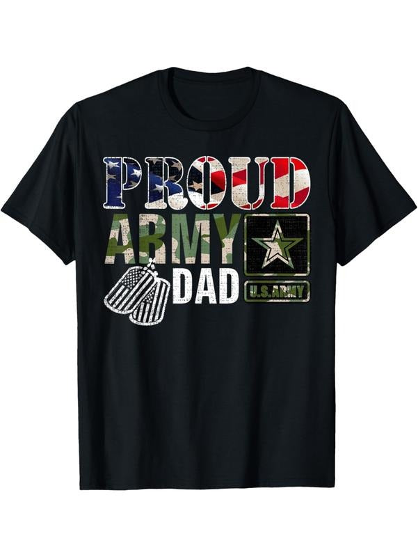 Army Dad T-Shirt Patriotic Camo Print For Men Streetwear Casual Hoodie, Sweatshirt | UrbanDripWear.com