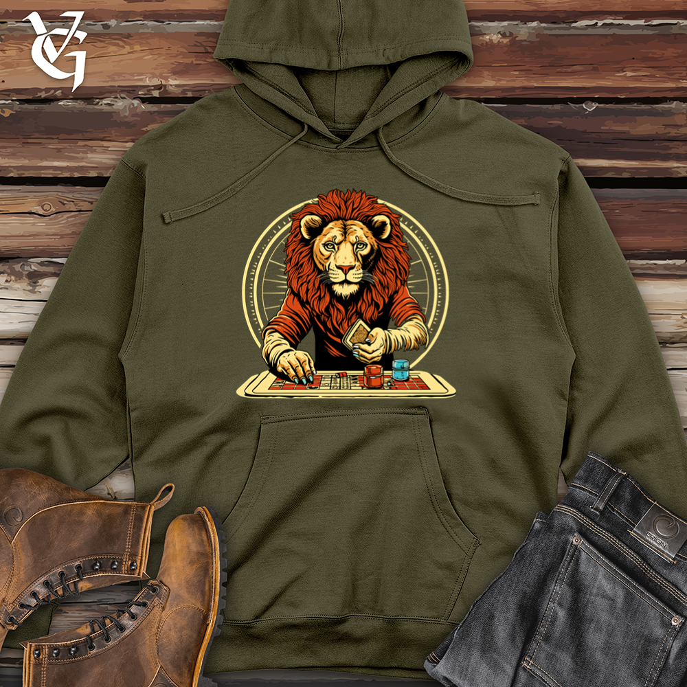 Vintage Game Night Lion Midweight Hooded Sweatshirt